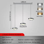 Circular Dining Pendant Chandelier LED Light for Kitchen, Living Room & Bedroom