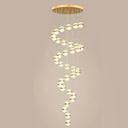 Gold Acrylic Chandelier - Modern Staircase LED Lighting