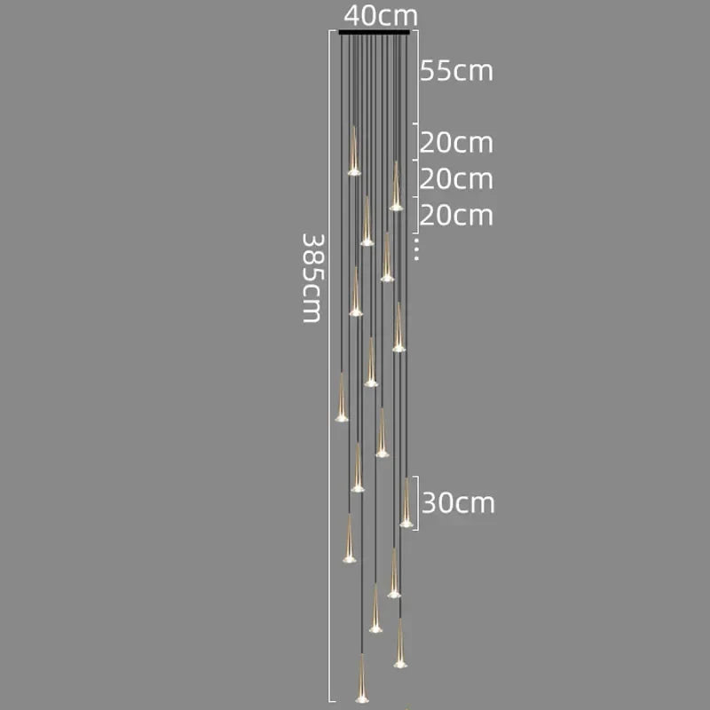 Crystal LED Chandelier: Luxury Pendant Light, Staircase Suspension Luminaire, Indoor Hanging Lamps