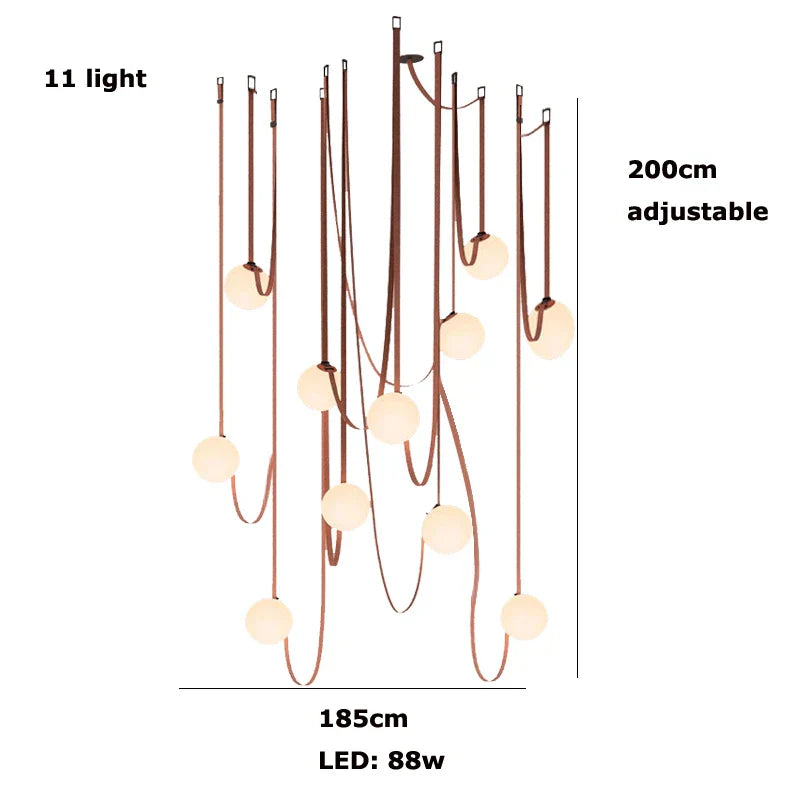 Glass Ball Pendant Lamp for Loft Living Dining Room, LED Lighting