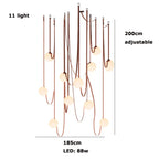 Glass Ball Pendant Lamp for Loft Living Dining Room, LED Lighting