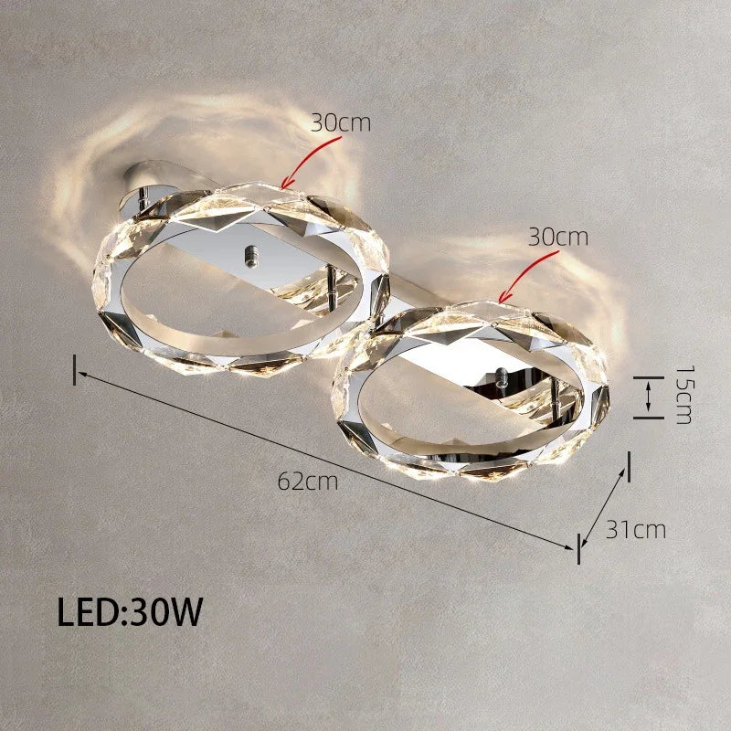 Modern Crystal LED Ceiling Chandelier Light Set for Stylish Indoor Lighting
