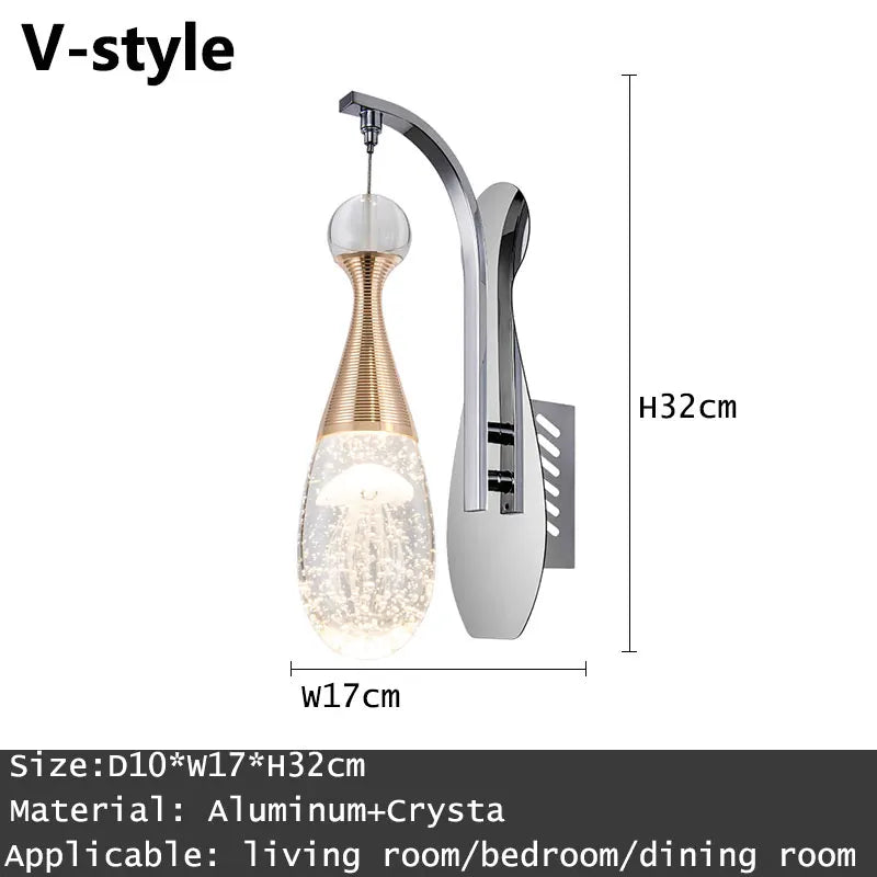 Crystal LED Wall Sconce for Elegant Home Décor