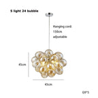 Modern Colour Bubble Chandelier for Living Room Bedroom Decor, Industrial Pendant Lighting