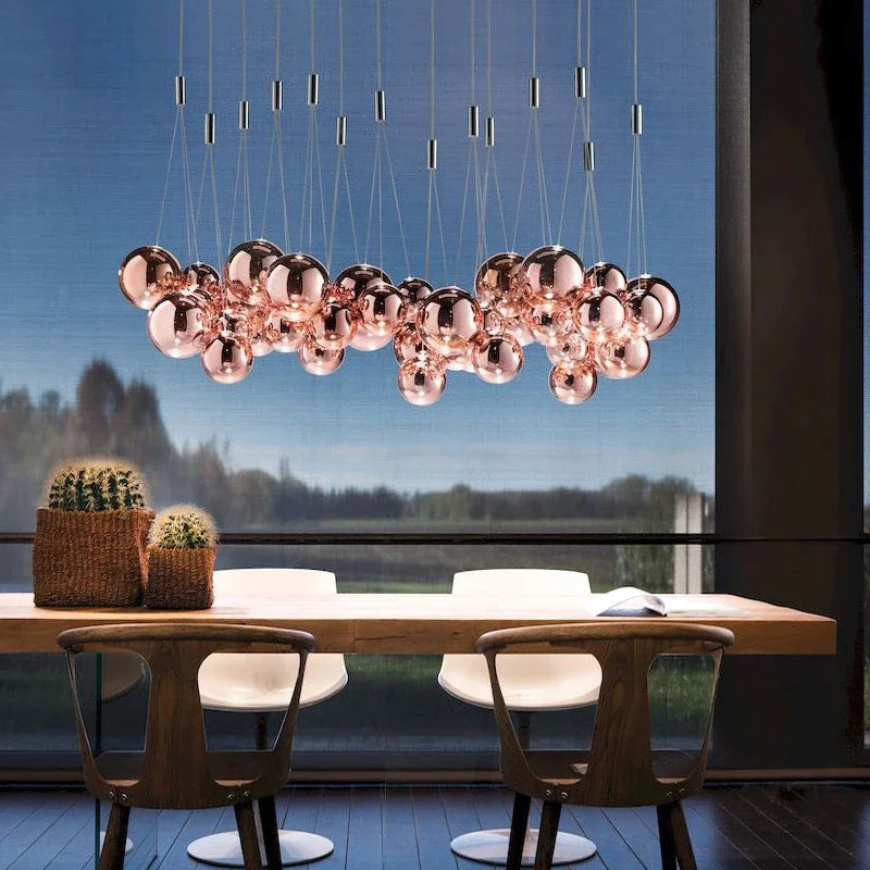 Glass Ball LED Pendant Light Fixture for Home Decor and Lighting in Various Rooms