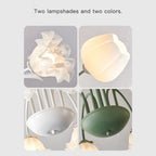 Modern Green White Branch Ceiling Chandelier for Living Room Bedroom Dining Loft