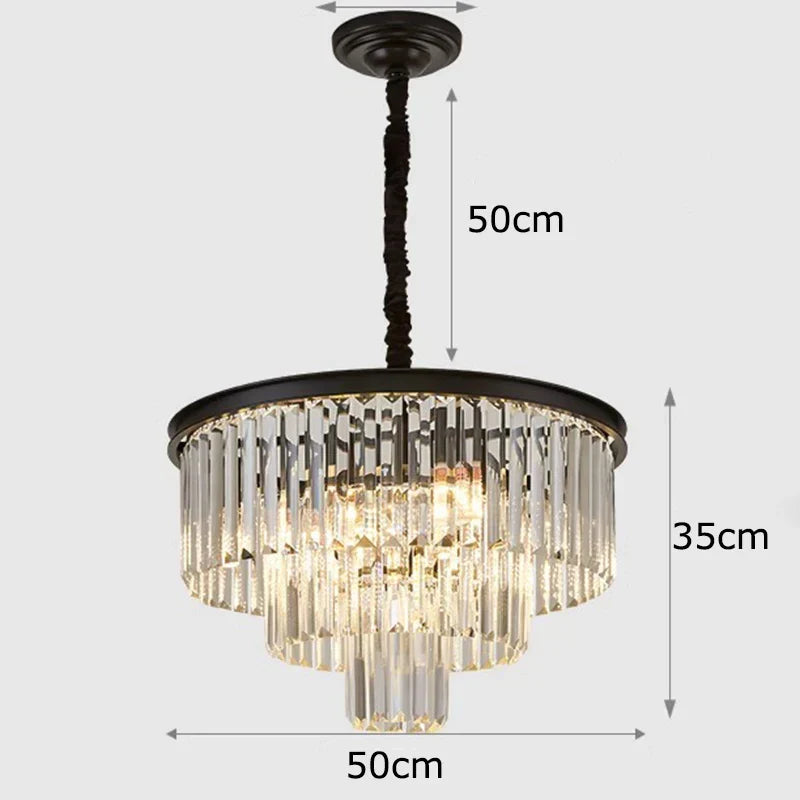 Crystal Chandelier Stair Pendant Light Interior Lighting for Modern Home Decor