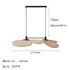 Petal Rattan Wicker Chandelier for Tea House Dining Room