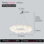 Nordic Cream Bubble Pendant Lamp for Modern Living Room Decor