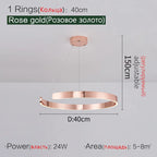 Round Ring LED Chandelier for Dining Room Bedroom Living Room Modern Nordic Decor