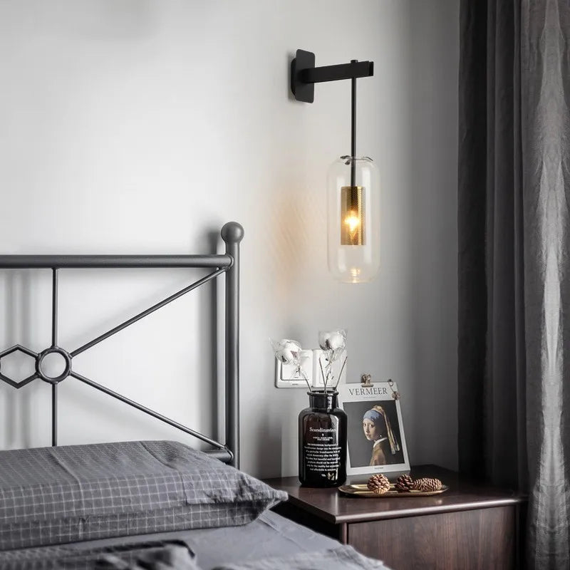 Glass Wall Art Light: Modern Loft Style Decor for Living Room, Bathroom, Dining Room