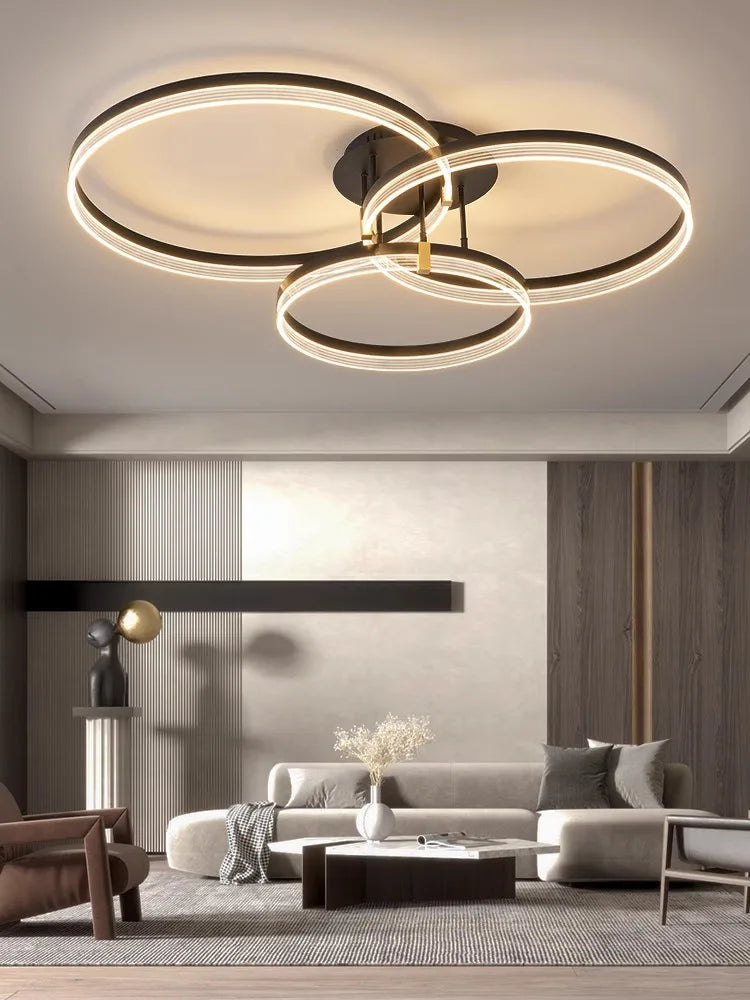 Acrylic Round Ring Ceiling Light LED Chandelier Modern Minimalism for Living Room and Kitchen