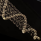 Large Spiral Crystal Chandelier Lighting Fixture for Staircase