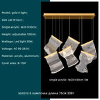 Acrylic Leaf Chandelier LED Light Dimmable Luxury Pendant for Home Decor