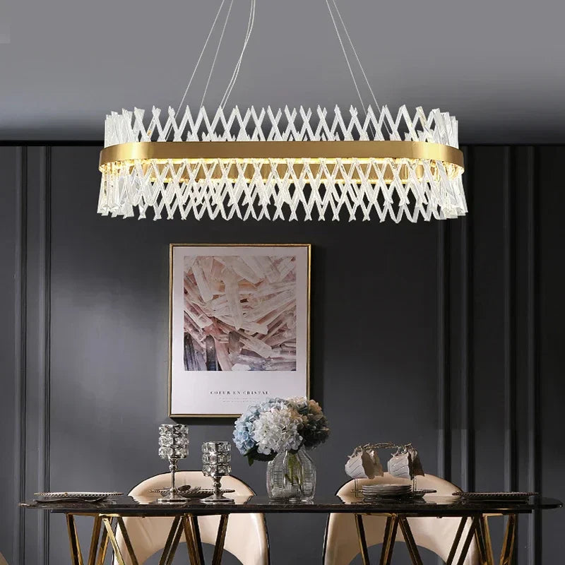 Modern Luxury Crystal LED Pendant Chandelier for Home Living Dining Room Lighting