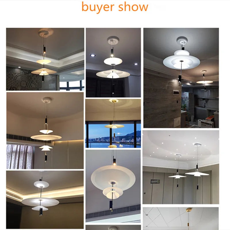 Nordic minimalist pendant light by Afralia™: White designer replica for bedroom and dining table