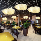 Cloud Chandelier: Cotton Lampshade Hanging Light for Bedroom & Living Room
