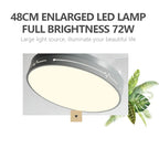 White Ceiling Fan Light with Hidden Fan, Remote Control for Bedroom and Restaurant