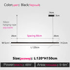 Modern Minimalist Nordic Chandelier Strip Lamps for Dining Room, Bar Table, and More