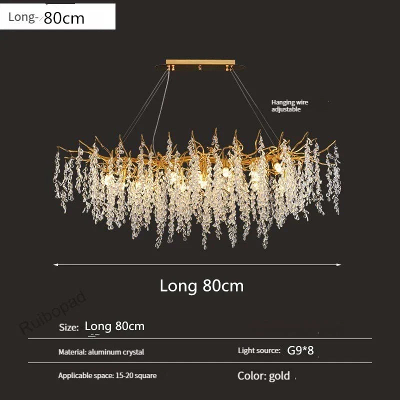 Gold Crystal Grapes Chandelier for Dining Living Room Bedroom