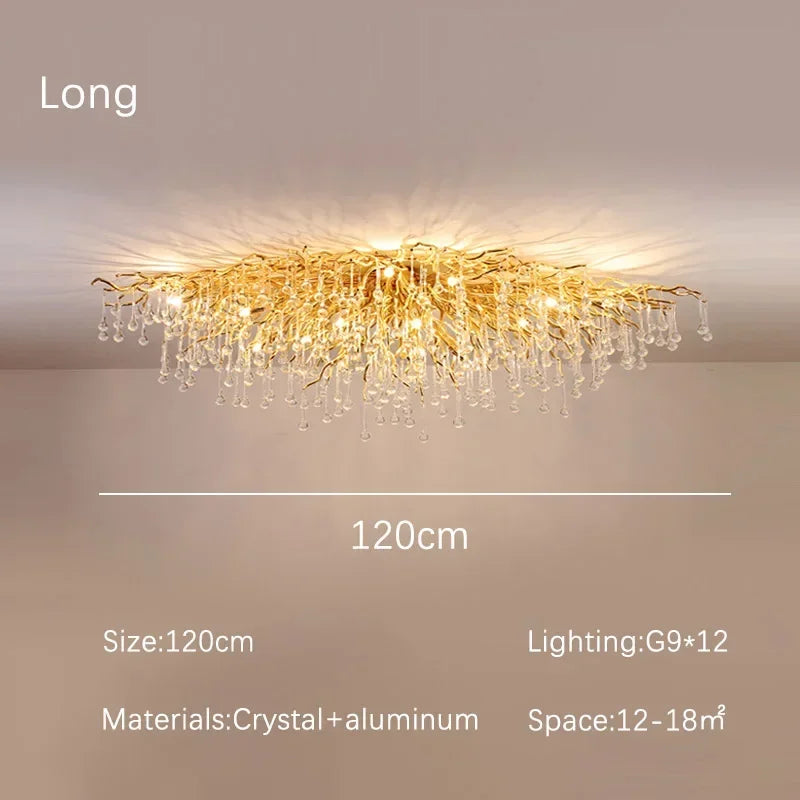 Gloss Light Luxury Crystal Ceiling Chandelier for Living Room & Dining Room