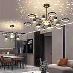 Starry Sky 6-Light Dimmable Ceiling Chandelier - White Modern Home Lighting
