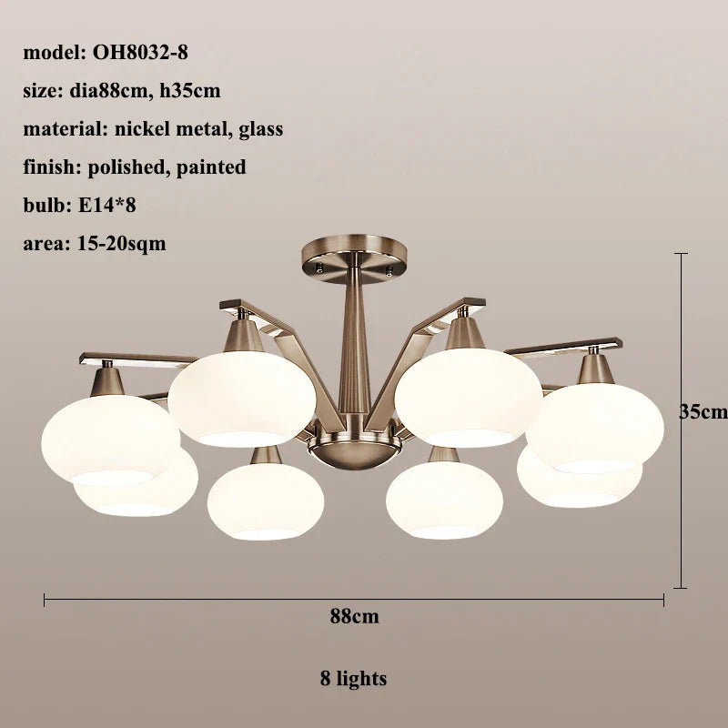 Modern Nickel LED Chandelier Light for Living, Dining, Bedroom - Luminaire