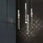 Crystal Glass LED Pendant Light for Living Hallway Staircase & Restaurant