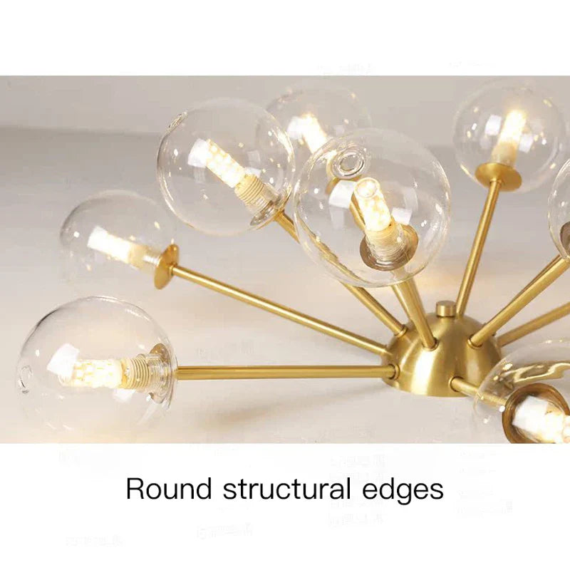 Glass Ball LED Ceiling Chandelier for Modern Living Room and Bedroom Lighting