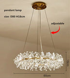 Luxury K9 Crystal Chandelier: Modern Nordic Living Dinning Room Bedroom Lighting