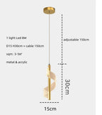 Modern Gold Acrylic Spiral Stairs Led Chandelier Pendant Light