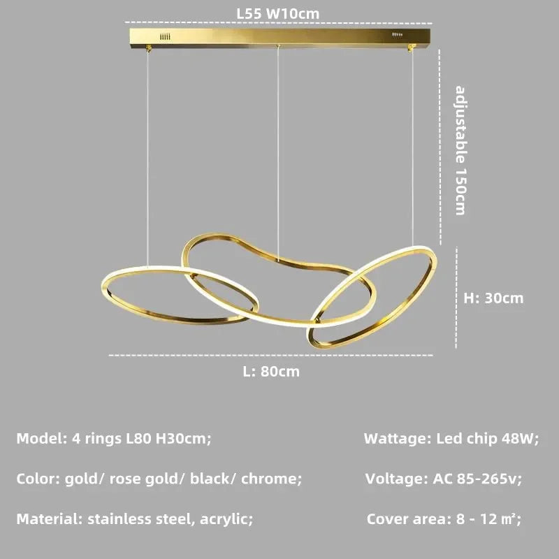 Rose Gold Maillon Pendant Light for Minimalist Dining Room Décor