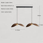 Nordic Walnut Wood Arc Design Pendant Lights with LED E27 Bulb for Home Decor