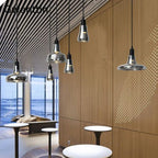 Smoky Gray Glass Pendant Light Retro Loft Industrial Hanging Lamp for Living Room Bedroom by Afralia™.
