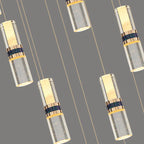 Crystal Columnar Chandelier Stair Light for Home, Restaurant, Bar, and Villa