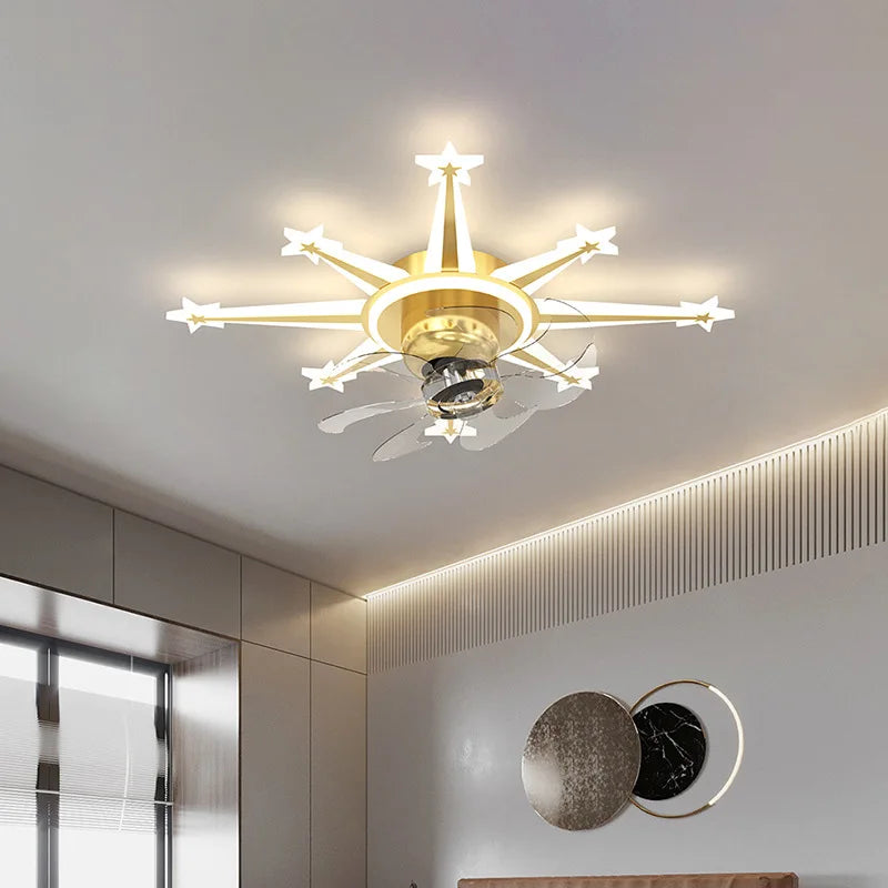 2023 Modern Chandelier Ceiling Fan Lights for Living Room Bedroom Upscale Decor