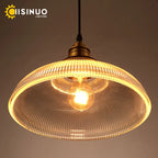 Retro Amber Glass Pendant Lights for Living Room and Bedside, LED E27 Loft Lighting