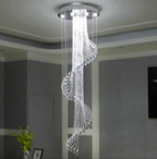 Modern Spiral Crystal Chandelier LED Pendant Light for Hotel Villa Decor