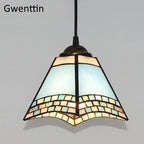Tiffany Pendant Lights: Stained Glass Hanging Lamp for Mediterranean Loft Home Decor