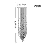 Stone Crystal LED Chandelier: Modern Large Luxury Lighting Fixture for Home Staircase, Living Room, Hallway