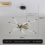 Stick Chandelier for Living Room Dining Kitchen LED Lighting Fixtures