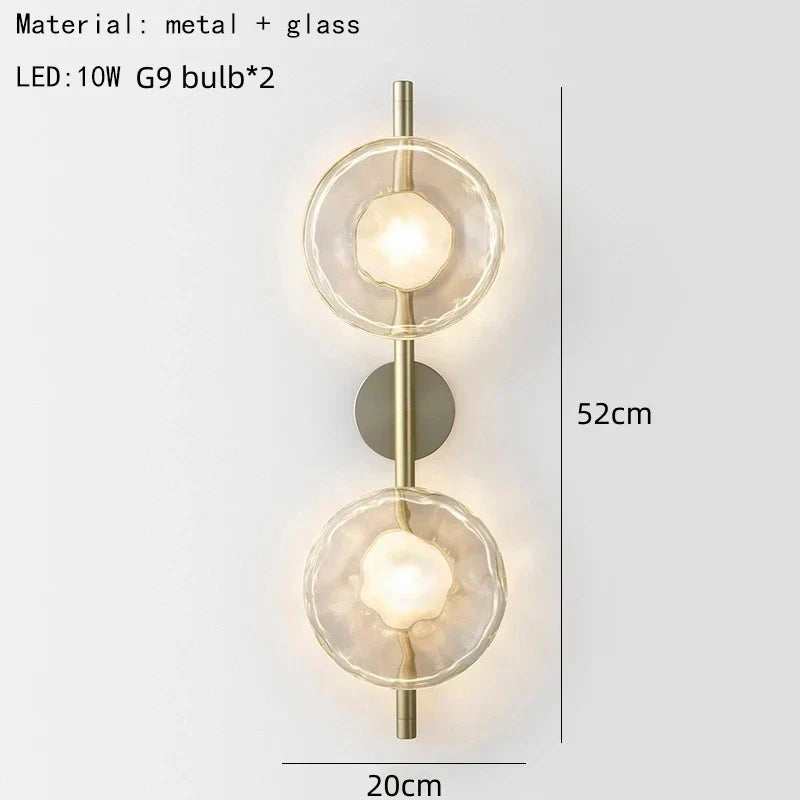 Nordic Glass Wall Lamp Modern Metal Light for Bedroom Parlor Restaurant Hallway
