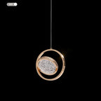 Crystal Ring Pendant Light - Rotatable Luxury Chandelier for Bedroom Decor