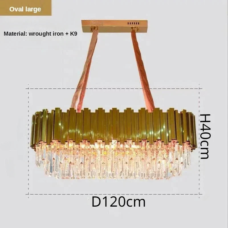 Crystal Ceiling Chandelier: Luxury Round LED Light for Living Room, Artistic Home Decor