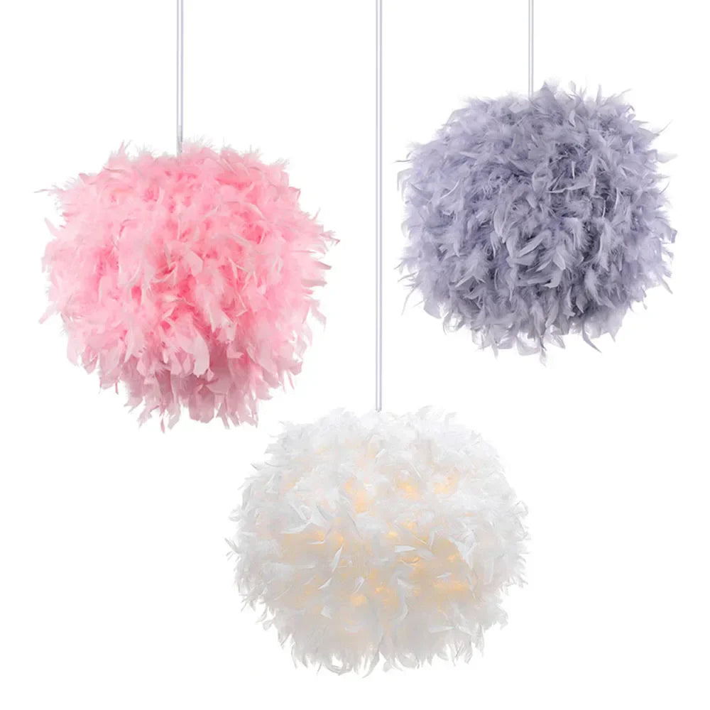 Feather Pendant Lamp E27 Hanging Light Nordic Chandelier for Bedroom & Dining Room by Afralia™