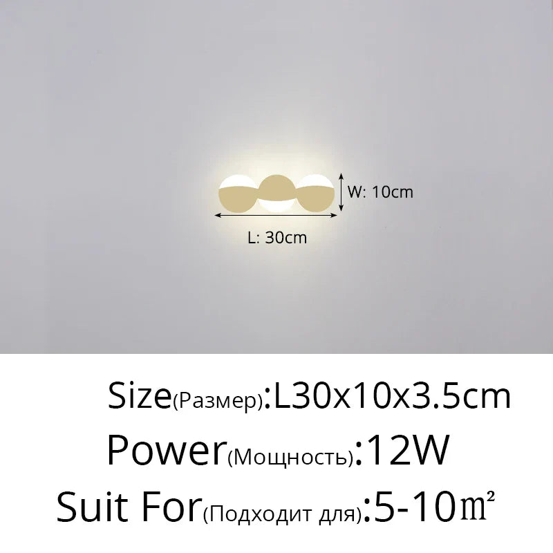 Spherical LED Wall Lamp for Bedroom and Living Room