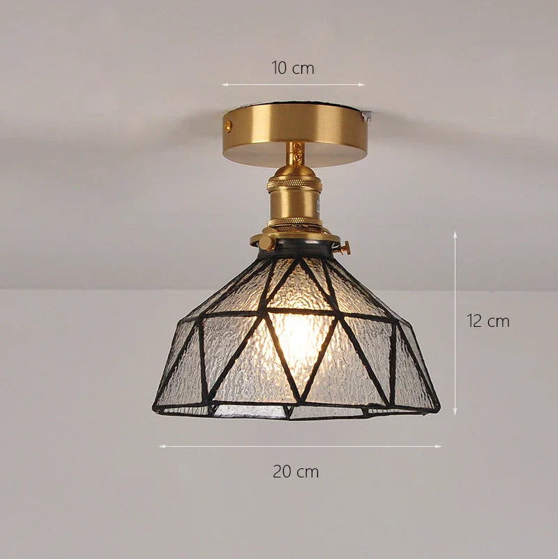 Glass Shade Pendant Ceiling Lamp for Kitchen Aisle Bedroom LED Lights Fixtures