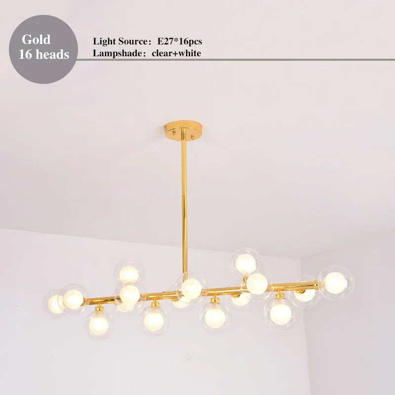 LED Glass Chandelier Pendant Lamp for Living Room Dining Room Lighting