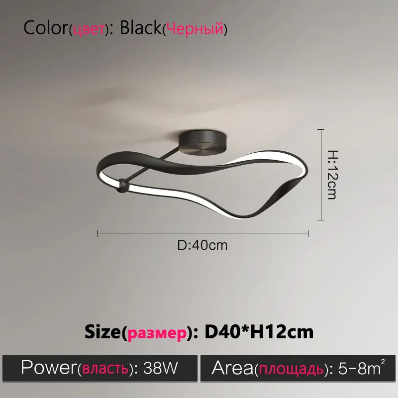 Modern Minimalist LED Ceiling Lamp for Bedroom and Book Room