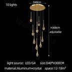 Crystal Bubble Chandelier for Living, Dining, Bedroom - Modern Stairwell Design